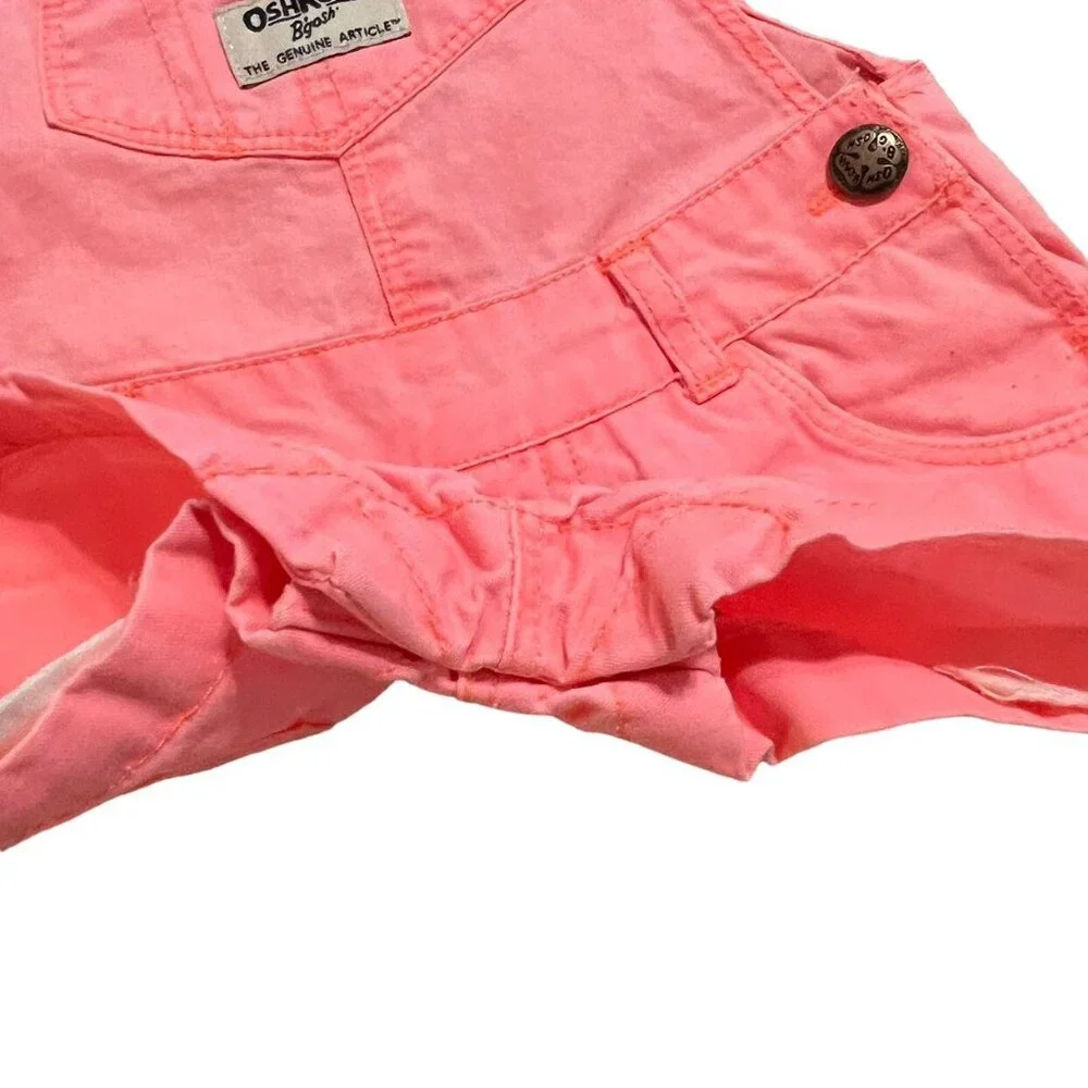 OshKosh 6m Neon Pink Overalls Shorts